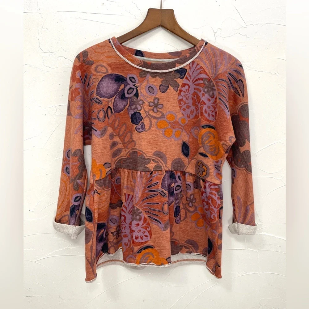 Anthropologie Saturday Sunday Colleen Floral Baby Doll Sweatshirt - Picture 7 of 9